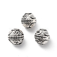 Tibetan Style Alloy Beads, Cadmium Free & Lead Free, Barrel, Antique Silver, 7.5x8mm, Hole: 1.6mm(FIND-Q094-39AS)