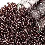 TOHO Round Seed Beads, Japanese Seed Beads, (26B) Silver Lined Medium Amethyst, 11/0, 2.2mm, Hole: 0.8mm, about 50000pcs/pound(SEED-TR11-0026B)