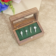 Wooden Ring Boxes with Magnetic Clasp, Rectangle, Medium Sea Green, 5x8x4cm(PW-WGE21B2-03)