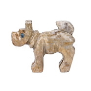 Natural Soapstone Figurines, for Home Office Desktop Decoration, Dog, 30mm(PW-WG789A1-01)