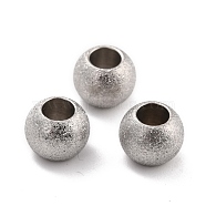201 Stainless Steel Beads, Round, Stainless Steel Color, 8x6mm, Hole: 4mm(STAS-STAS-Z039-02E-P)