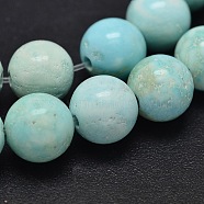 Natural Howlite Beads Strands, Dyed & Heated, Round, Turquoise, 8mm, Hole: 1mm, about 37pcs/strand, 15.5 inch(39.4cm)(TURQ-P027-17-8mm)