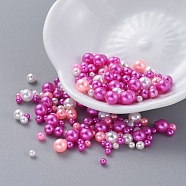 ABS Plastic Imitation Pearl, No Hole Beads, UV Resin Filler, Epoxy Resin Jewelry Making, Round, Magenta, 2.3~4.7mm, about 250pcs/bag(KY-I005-01E)