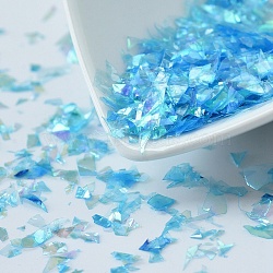 Plastic Candy Sequins/Paillette Chip, UV Resin Filler, for Epoxy Resin Jewelry Making, Deep Sky Blue, 2~20x2~16mm(X-DIY-I019-01M)