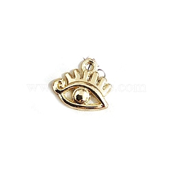 Zinc Alloy Charms, Evil Eye Charm, Golden, 11x12mm, Hole: 3mm(FIND-WH0136-45)