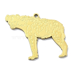 201 Stainless Steel Pendants, Laser Cut, Dog Charm, Golden, 22.5x29x1mm, Hole: 1.5mm(STAS-R118-02G)