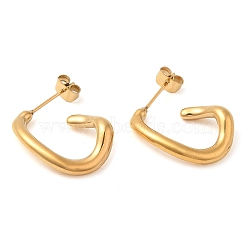 Vacuum Plating 304 Stainless Steel Irregular Trapezoid Stud Earings, Half Hoop Earrings for Women, Golden, 21x4mm(EJEW-M224-06G)