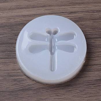 DIY Dragonfly Food Grade Silhouette Silicone Molds, Resin Casting Molds, for UV Resin, Epoxy Resin Jewelry Making, White, 42x7.5mm, Inner Diameter: 29.5x30.5mm