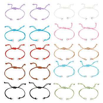 50Pcs 10 Colors Waxed Polyester Cord Bracelet Making, Mixed Color, 5-1/2~11 inch(14~28cm), 5pcs/color