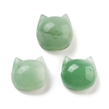 Natural Green Aventurine Beads, Cat Head Shape, 14~16.5x13~15.5x7.5~10mm, Hole: 1.2~1.6mm