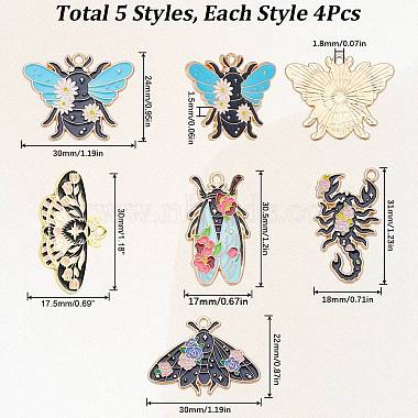 20Stk. 5 Anhänger aus Emaille-Legierung im Insekten-Stil(ENAM-SC0004-71)-2
