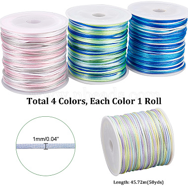 Elite 4 Rolls 4 Colors Segment Dyed Nylon Thread Cord(NWIR-PH0002-14A)-3