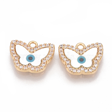 Real Gold Plated Clear Butterfly Shell Charms
