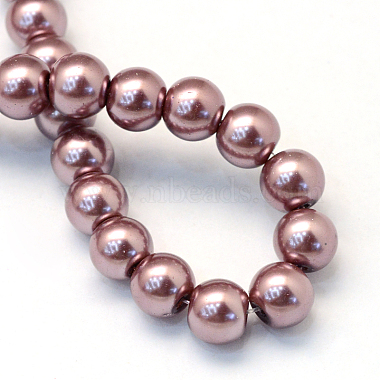 Baking Painted Pearlized Glass Pearl Round Bead Strands(HY-Q330-8mm-58)-4