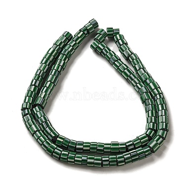Green Column Lampwork Beads