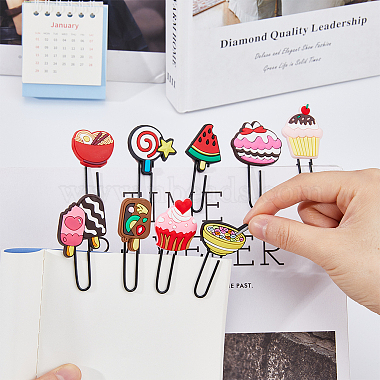 30pcs 30 style Food Theme PVC Paper Clip Bookmark(AJEW-FH0003-33)-3
