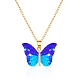 Butterfly Resin Pendant Necklaces(PW-WGE549D-03)-1