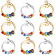 10Pcs 2 Colors Colorful Resin Rotating Beaded Cuff Ring(RJEW-SC0001-11)-1