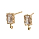 Brass Micro Pave Cubic Zirconia Studs Earrings Finding(KK-K364-01G)-1