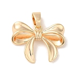 Brass Pendants, Cadmium Free & Nickel Free & Lead Free, Bowknot, Real 18K Gold Plated, 15.5x20.5x2mm, Hole: 3x5mm(KK-S368-07G)