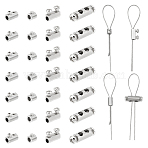 4 Styles 201 Stainless Steel Wire Rope Clamps, Wire Cable Clips, Double & Single-Hole Clasps, Rectangle & Column, Stainless Steel Color, 6~15x5.5~7x4.5~7mm, Hole: 2.5~4mm(STAS-GA0001-39)