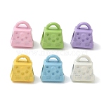 Spray Painted Alloy European Beads, Large Hole Beads, Handbag, Mixed Color, 11x11x8mm, Hole: 5mm(AL-CBA5B8E-02)