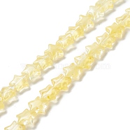 Transparent Glass Beads Strand, Star, Light Yellow, 10x10x4mm, Hole: 0.8mm, about 40pcs/strand, 13.39~14.17 inch(34~36cm)(GLAA-K057-01C)