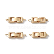 Rack Plating Brass Fold Over Clasps with Loops, for Bracelet Necklace Making, Cadmium Free & Lead Free, Long-Lasting Plated, Golden, 22x7x4mm, Hole: 1.6mm(KK-L184-89G)