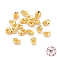 925 Sterling Silver Beads, Nuggets, Golden, 4x3x2mm, Hole: 1.2mm, about 87Pcs/10g(STER-D035-06G)