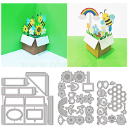 Carbon Steel Cutting Dies Stencils, for DIY Scrapbooking, Photo Album, Decorative Embossing Paper Card, Stainless Steel Color, Bees, 87~107x59~104x0.8mm, 3pcs/set(DIY-WH0309-1244)