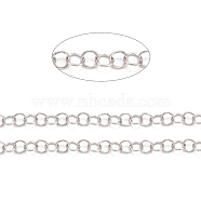 304 Stainless Steel Rolo Chains, Belcher Chains, Unwelded, with Spool, Stainless Steel Color, 9mmx1mm, about 32.8 Feet(10m)/roll(CHS-F011-08F-P)