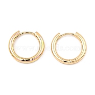 Brass Huggie Hoop Earrings, Light Gold, 16x17x2.5mm(EJEW-I289-22A-G)