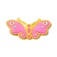 PVC Cabochons, DIY Hairpin Accessories for Children, Butterfly, Hot Pink, 19x40x3mm(KY-F018-15)