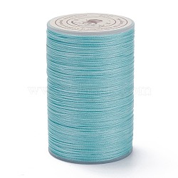 Round Waxed Polyester Thread String, Micro Macrame Cord, Twisted Cord, for Leather Sewing Stitching, Light Sky Blue, 0.3~0.4mm, about 174.98 Yards(160m)/Roll(YC-D004-02A-054)