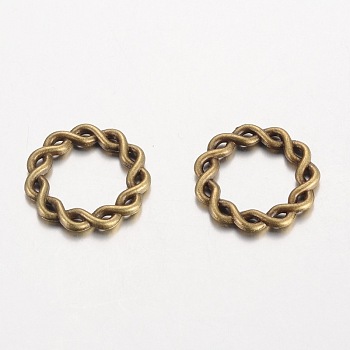 Ring Tibetan Style Alloy Linking Rings, Lead Free & Nickel Free & Cadmium Free, Antique Bronze, 20x2.5mm, Hole: 13.5mm, about 625pcs/kg