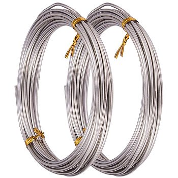 Round Aluminum Wire, Silver, 20 Gauge, 0.8mm, 6 rolls/set