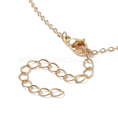 Ожерелье с кулоном мама из натуральных ракушек с золотыми латунными цепочками на день матери(NJEW-JN04151-01)-6
