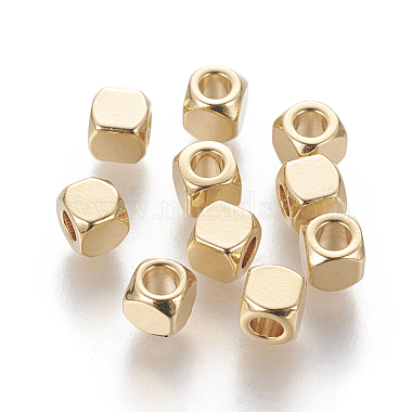 Golden Cube Stainless Steel Spacer Beads