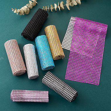 Plastic 24 Rows Rhinestone Mesh Wrap Roll(AJEW-TA0001-09)-6
