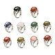 Adjustable Natural & Synthetic Gemstone Finger Rings(RJEW-F075-01)-1