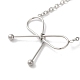 Non-Tarnish 304 Stainless Steel Cable Chain Bowknot Pendant Necklaces(NJEW-Z041-02P-02)-1