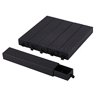 Cardboard Necklace Drawer Boxes, with Black Sponge, Rectangle, Black, 21x4.1x2.7cm(CBOX-WH0006-06D)