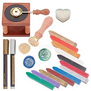 CRASPIRE Sealing Wax Sticks, without Wicks, with Brass Wax Seal Stamps, for Wax Seal Stamp, Mixed Color, 90x11x11mm, 12pcs(DIY-CP0004-06)