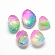Electroplate Natural Quartz Crystal Pendants, Nuggets, Colorful, 28~43x14~29x10~21mm, Hole: 2mm(G-S263-20E)