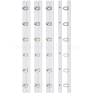 4 Pairs Iron Corset Busk, Hook & Eye Closure for Corset, Bustier, Waist Trainer, White, 300x24x6mm(FIND-BC0003-15B)