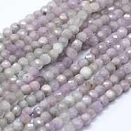 Natural Kunzite Beads Strands, Faceted, Square, 4.5x4.5x4.5mm, Hole: 0.8mm, about 80pcs/strand, 15.15 inch(38.5cm)(G-D0013-43)