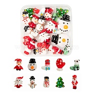 20Pcs 10 Style Christmas Themed Handmade Lampwork Beads, Snowman & Father Christmas & Santa Claus & Christmas Tree & Christmas Stocking & Christmas Gloves, Mixed Color, 15~27x10~20x7.5~17mm, Hole: 1.4~2mm(LAMP-LS0001-09)
