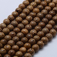Natural Wenge Wood Beads Strands, Round, 8~8.5mm, Hole: 1.5mm, about 50pcs/strand, 15.5 inch(39.5cm)(X-WOOD-F006-02-8mm)