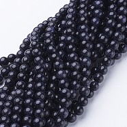 Synthetic Blue Goldstone Beads Strands, Round, 8mm(X-GSR053)