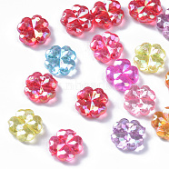 Transparent Acrylic Beads, AB Color Plated, Faceted Clover, Mixed Color, 11.5x11.5x4.5mm, Hole: 1.5mm, about 1660pcs/500g(TACR-Q270-010)